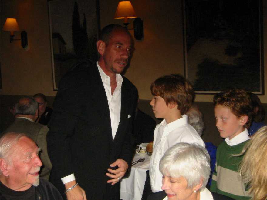 Miguel, Lukas and Lukas' friend greeting New York Pops founder, Skitch Henderson